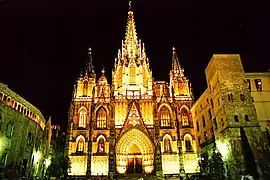 Barcelona Cathedral at night