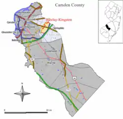 Map of Barclay-Kingston CDP in Camden County