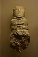 Statue of a bard with a Gallic lyre, found at the Paula Fortress.