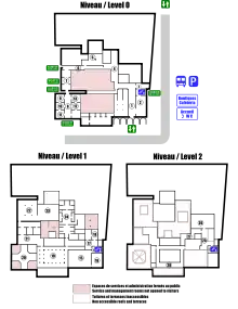 Plan des trois niveaux du musée à l’issue de la rénovation.