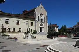 The town hall and church of Barraux