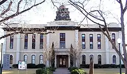 The Bastrop County Courthouse in Bastrop is designed in classical revival style. Built in 1883, the Courthouse and Jail Complex were listed in the National Register of Historic Places on November 20, 1975.