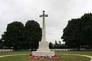 The Cross of Sacrifice in cemetery