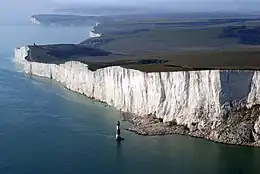 A giant chalk cliffside