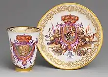 Part of a Meissen porcelain tea and chocolate service, c. 1725, given to Vittorio Amadeo II, King of Sardinia (1666–1732) by Augustus the Strong, owner of the Meissen factory