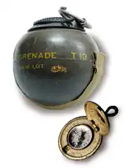 The OSS A Beano grenade; a compass hidden in a uniform button