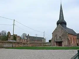 The church and chateau of Beaucamps-le-Jeune