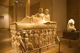 Ancient tombs displayed in the museum