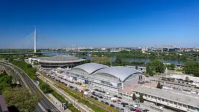 Belgrade Fair, by Milorad Pantović and Branko Žeželj, 1957. Hall 1 is Europe's largest dome and the world's largest dome between 1957 and 1965