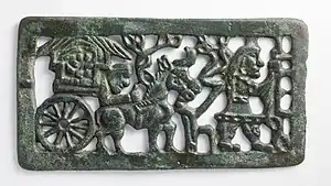 Belt buckle with Europoid types, Mongolia or southern Siberia, 2nd–1st century BC.