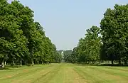 Looking from the east front of the house, along the Eastern Avenue, through the park towards Viscount Tyrconnel's Bellmount Tower, a belvedere built c. 1750