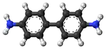 Ball-and-stick model of the benzidine molecule