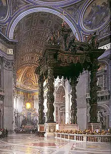 Baldaquin by Bernini in the Basilica of Saint Peter, Rome (1623–34)