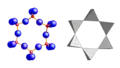 6 units [Si6O18], beryl (red: Si, blue: O)