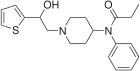 Chemical structure of betahydroxythiofentanyl.