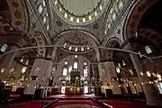 Interior of the mosque, looking towards the mihrab