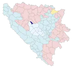 Location of Dobretići within Bosnia and Herzegovina.