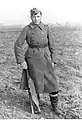 A Soviet Belarusian policemen in their regular uniform, c 1950s.