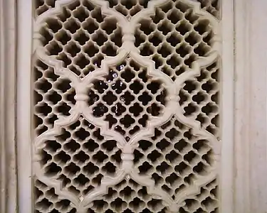 Jali at Bibi Ka Maqbara, Aurangabad with typical Indian motifs