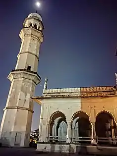 Night view of the Minaret near the tomb