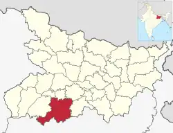 Location of Gaya district in Bihar