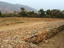 Bimbisara's jail, where King Bimbisara was imprisoned by his son Ajatashatru, in Rajgir