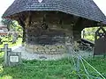 An unusual round window at the apse of the church