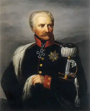 Generalfeldmarschall Gebhard von Blücher wearing the 1813 Grand Cross of the Iron Cross and the Star to the Grand Cross (Blücherstern).