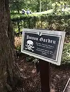 A caution sign in the poison garden on the Blarney Castle grounds.