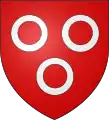 3 annulets—Gules, three annulets in pile argent; De gueules à trois annelets d'argent— Mâcon, France