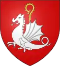 On the coat of arms of Sablon (neighborhood on which the amphitheater was located and where the dragon is said to have been slain), appears the heraldic representation of Graoully, pierced with the cross of Saint Clement