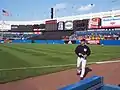 The outfield during batting practice