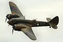 Blenheim military aircraft in flight