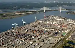 View of the bridge from the port terminal in 2012