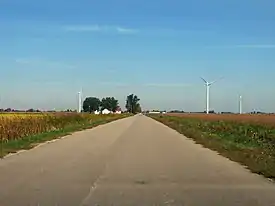 Rural farm road within Blumfield Township