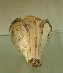 Boar's head rhyton from Ugarit, view from the bottom