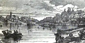 Artist's rendition of the Row (c. 1860-71)