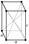 Body-centered tetragonal crystal structure for white (β): tin