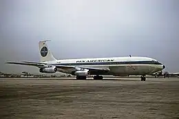 Photograph of an aircraft parked at an airport