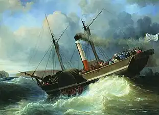 Passenger steamship Imperator Nikolay off the Black Sea coast. 1840–1850sCentral Naval Museum