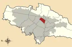 Location of the locality in the city of Bogotá