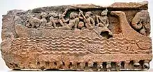 Sculptured frieze depicting two Boitas found near Brahmeswara Temple