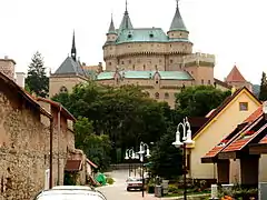 Bojnice Castle as seen from the town