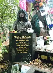 Marc Bolan's shrine, on what would have been his 60th birthday, 30 September 2007