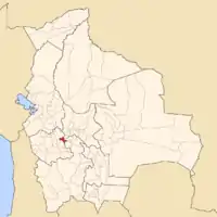 Location of Pantaleón Dalence Province in Bolivia