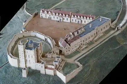 Model of Bolsover Castle as it may have looked in the late 1600s