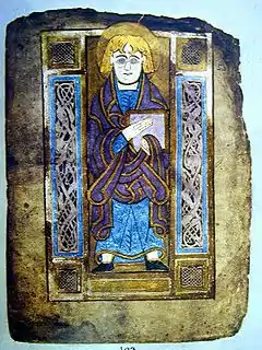 John, Book of Mulling, late 8th-century Insular pocket gospel books, with the portraits as the only whole page illumination.