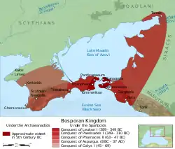 Bosporan Kingdom from 5th century BCE to 1st century CE