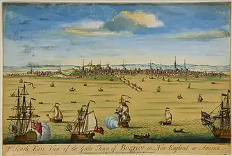 "South East View of the Great Town of Boston," by John Carwitham, c. 1765