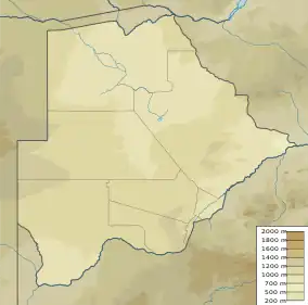 Location of Lake Makgadikgadi in Botswana.